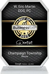 Best of BusinessRare 2025 award for W. Eric Martin, DDS, PC dentist